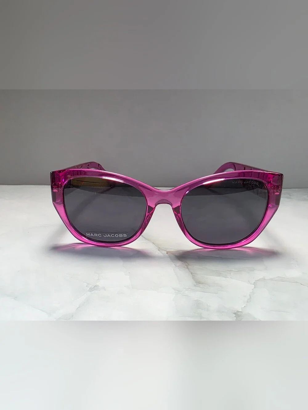 Marc Jacobs Pink Transparent Logo Sunglasses
